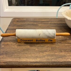 Marble Rolling Pin with Wooden Handles